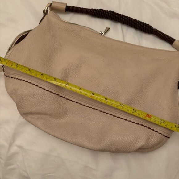 Plinio Visona Hobo Handbag in Excellent condition. Beige with brown accents. - Picture 4 of 9